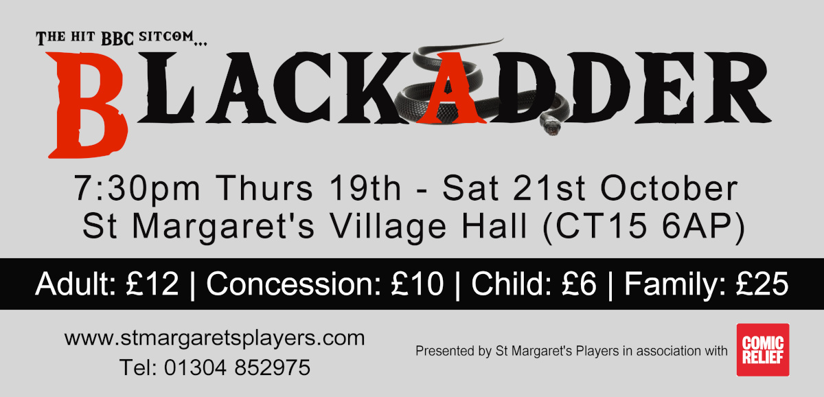 Blackadder, 19th-21st October @ St Margaret's Village Hall